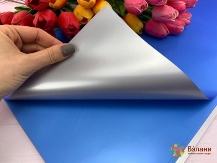 Двухсторонняя калька серебро-синяя