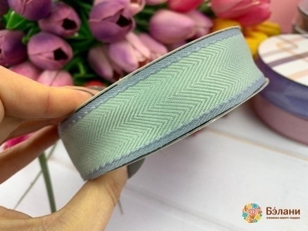Хлопковая лента "Стрелочки" оливковая