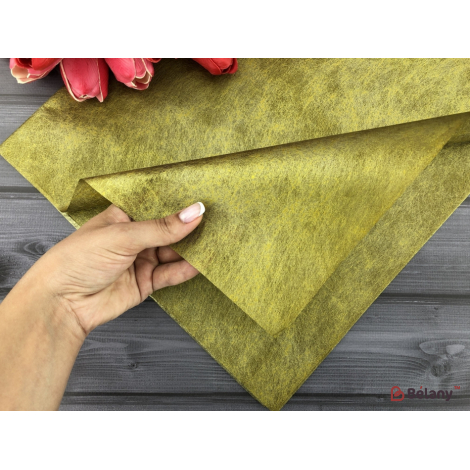 Флизелин для цветов "Нити" золотая