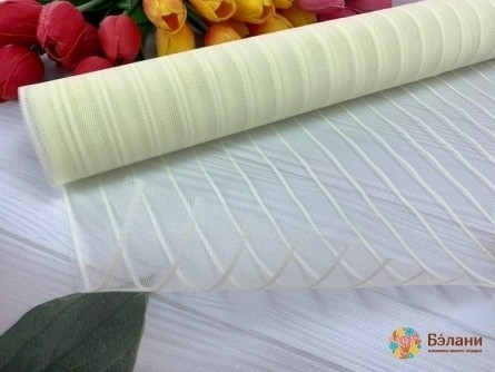 Сетка для цветов "Полосочки" молочная