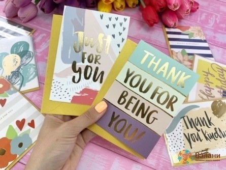 Открытка "Thank you #1" (16 штук микс)