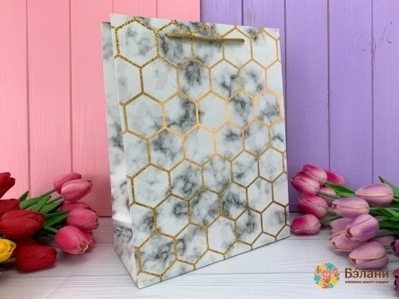 Подарочный пакет "Golden marble" соты M