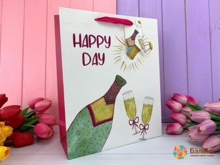 Подарунковий пакет "Champagne" happy day L