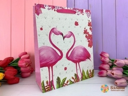 Подарочный пакет "Flamingo" птички S