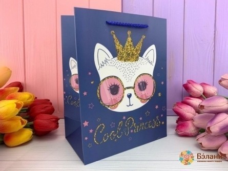 Подарочный пакет "Princess" синий M