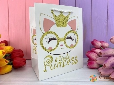 Подарочный пакет "Princess" белый L