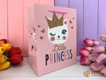 Подарочный пакет "Princess" розовый L