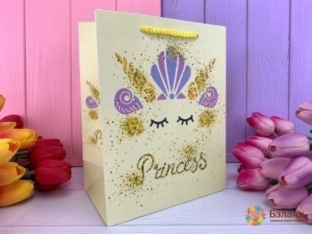 Подарочный пакет "Princess" молочный L