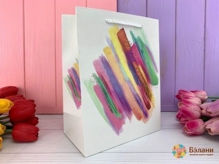 Подарочный пакет "Paint strokes" S