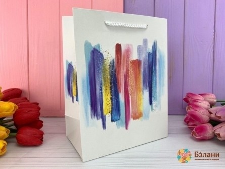 Подарочный пакет "Paint strokes" S