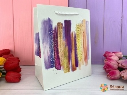 Подарочный пакет "Paint strokes" L