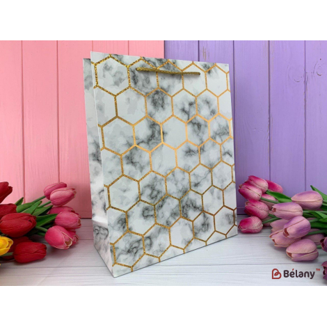 Подарочный пакет "Golden marble" соты S