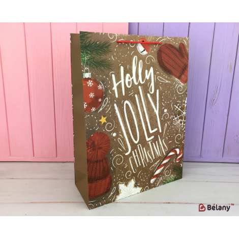 Новогодний пакет "Holly Christmas" L