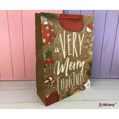 Новогодний пакет "Holly Christmas" L