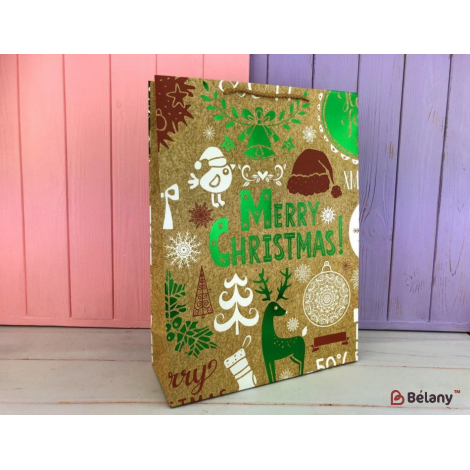 Новогодний пакет "Christmas Shiny" M