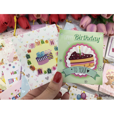 Мини-открытки "Happy bday"