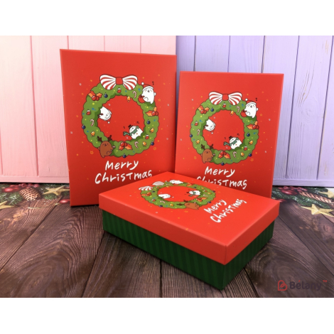Подарочная коробка "Merry Christmas" красная