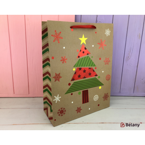 Новогодний пакет "Блестящий" L