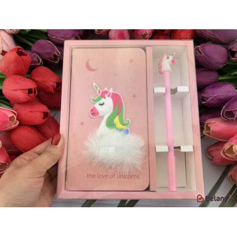 Набор блокнот с ручкой "Happiness" unicorn