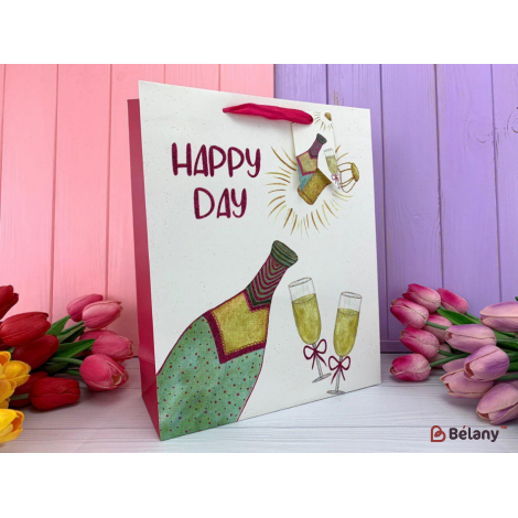 Подарочный пакет "Champagne" happy day M