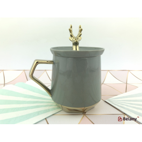 Керамічна чашка "Ohh deer" сіра