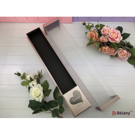 Коробка для роз "Love is..." бронза