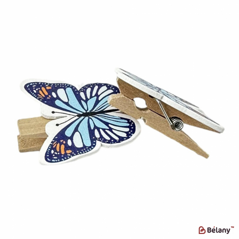 Прищепки "Бабочка синяя" 36шт.