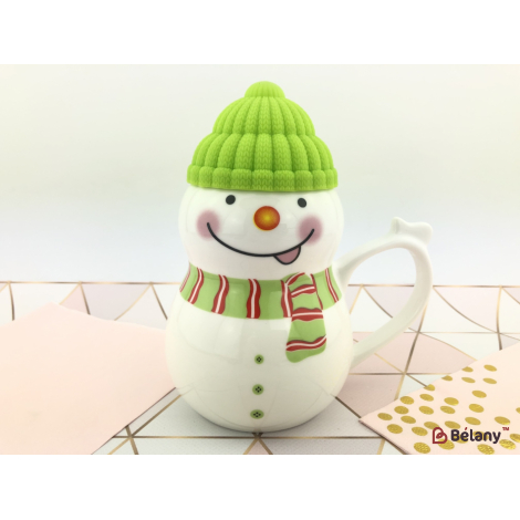 Керамическая чашка "Snowman" зеленый