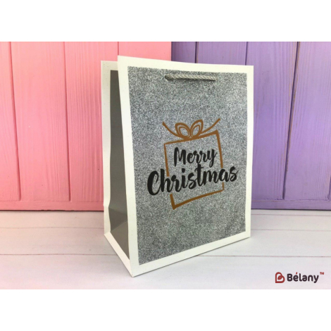 Подарочный пакет "Shiny Xmas" Серебро M