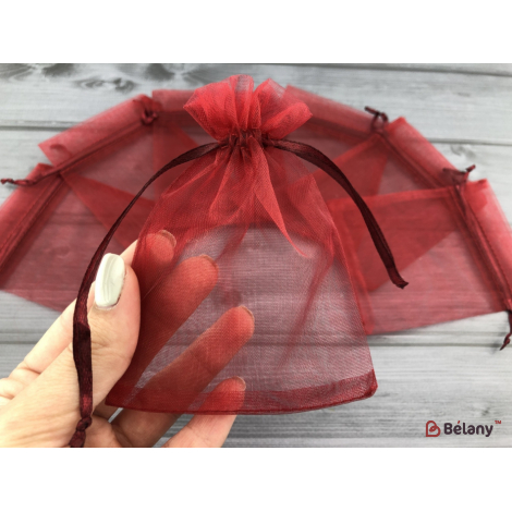 Мешочки из органзы "Invisible" 15*20 бордовый