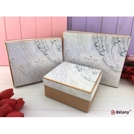 Подарочная коробка "Marble" белая