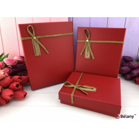 Прямоугольный коробки "Стиль" красная