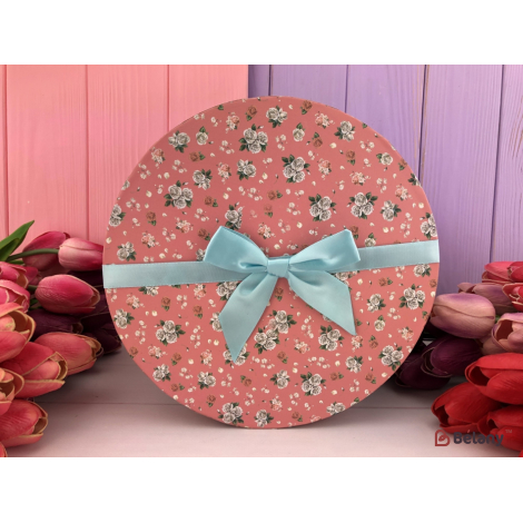Подарочная коробка "Flower mix" розовая