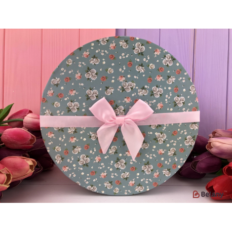 Подарочная коробка "Flower mix" голубая