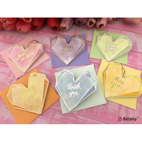 Листівка "Gold heart" (24 штук мікс)