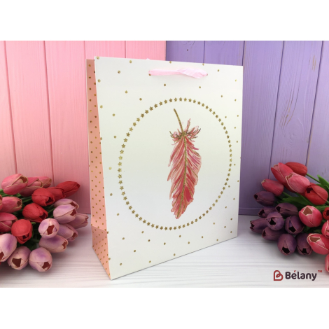 Подарочные пакеты "Gold Feather" M