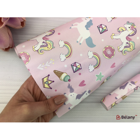 Упаковочная бумага "Unicorn" розовая