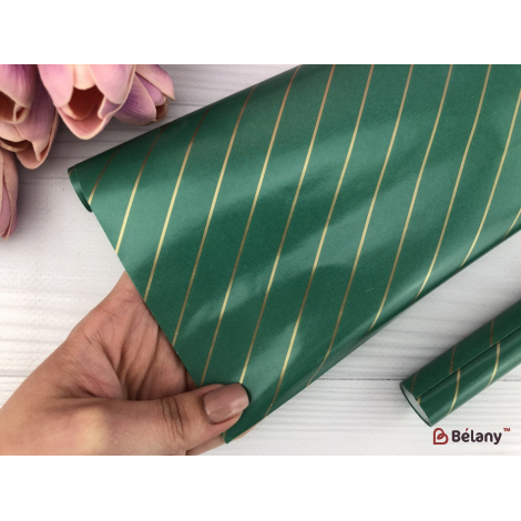 Упаковочная бумага "Gold line" изумруд