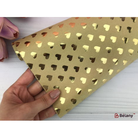 Пакувальний папір "Gold pattern" 53x75 gold