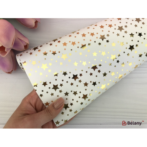 Упаковочная бумага "Stars" 70x100 gold