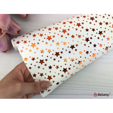 Упаковочная бумага "Stars" 70x100 bronze