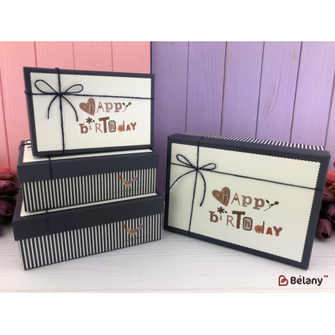 Подарочная коробка "Happy BDay" синяя