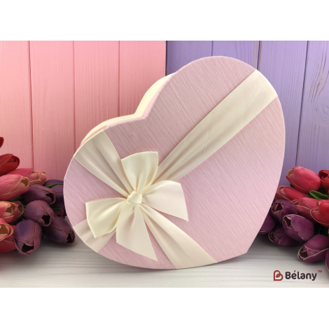 Коробка в форме сердца "Pink and white" розовая