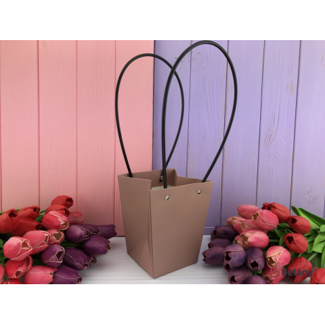 Сумка для квітів 14х14х15 пудра