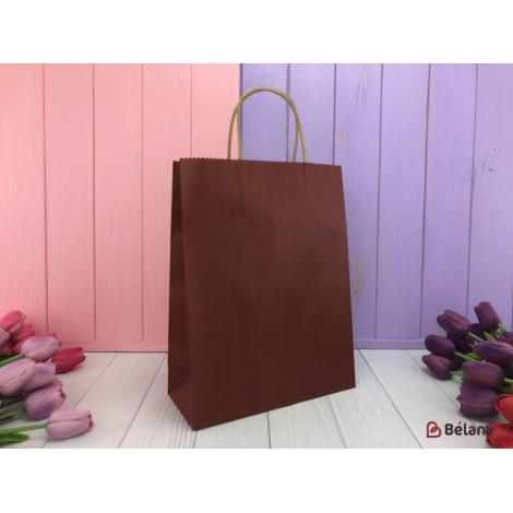 Крафт пакет XL бордовый