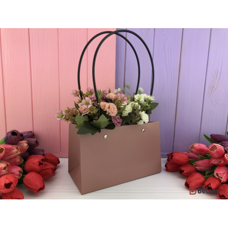 Пакети для квітів "Крафт" 22x10.5x13.5 пудра L