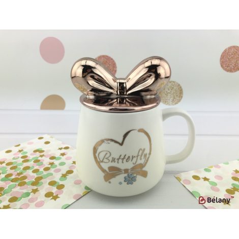 Керамическая чашка "Butterfly" белая