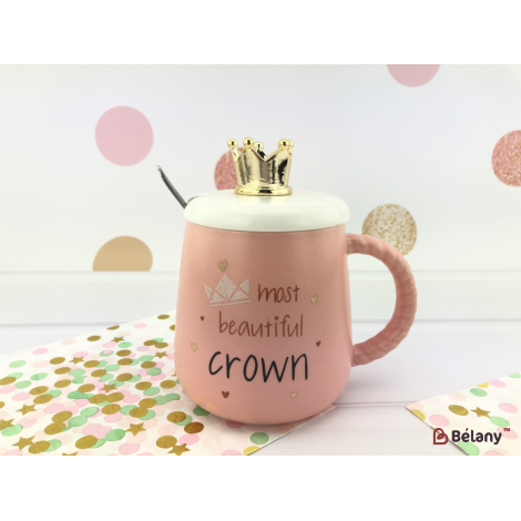 Керамическая чашка "Crown" розовая