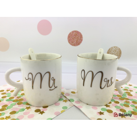 Набор керамических чашек "Mr And Mrs"