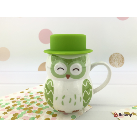 Керамическая чашка "Owl" зеленая